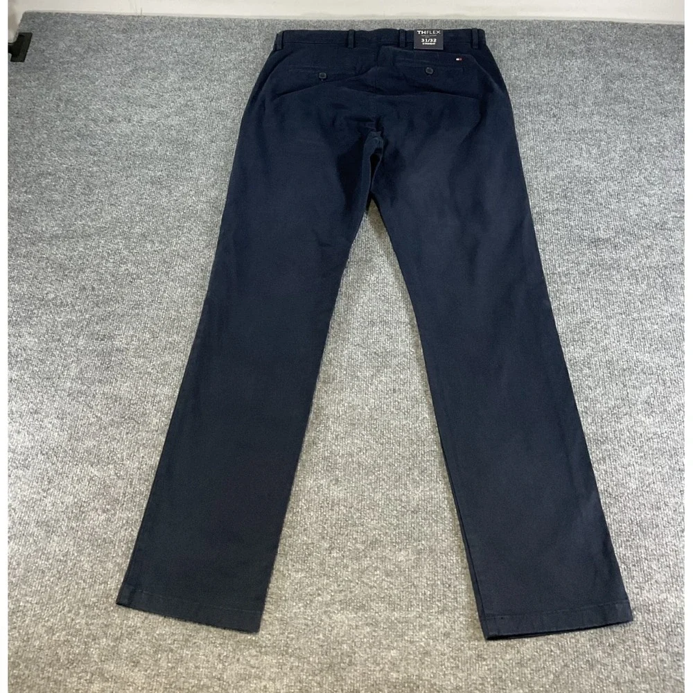 Tommy Hilfiger TH Flex Straight Pants Men's 31x32 Navy Chino Coupe Droite NWT